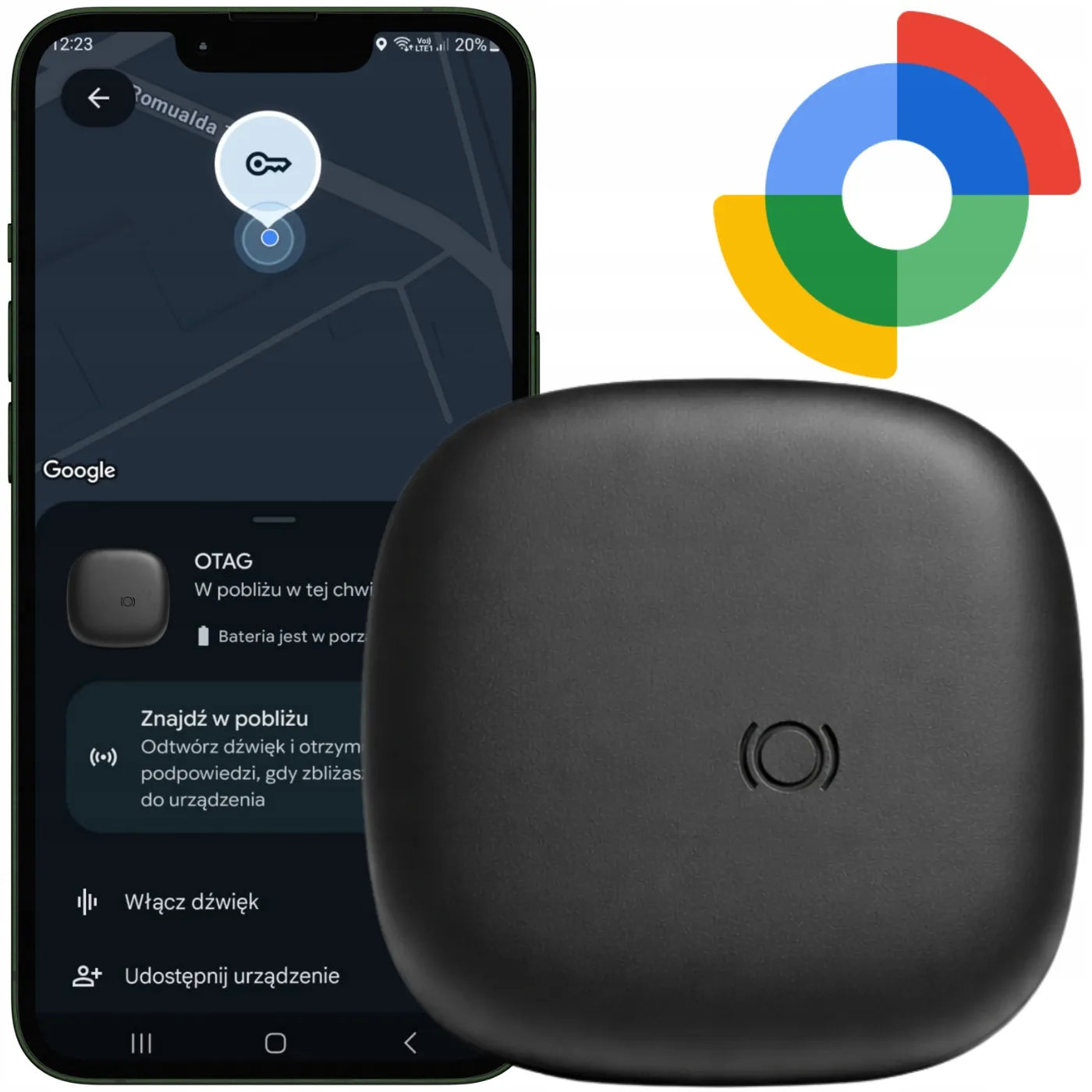 Raktų, kuprinės ir augintinio GPS lokatorius – Spreest F17 Bluetooth žymeklis su Google Find Hub, skirtas Android