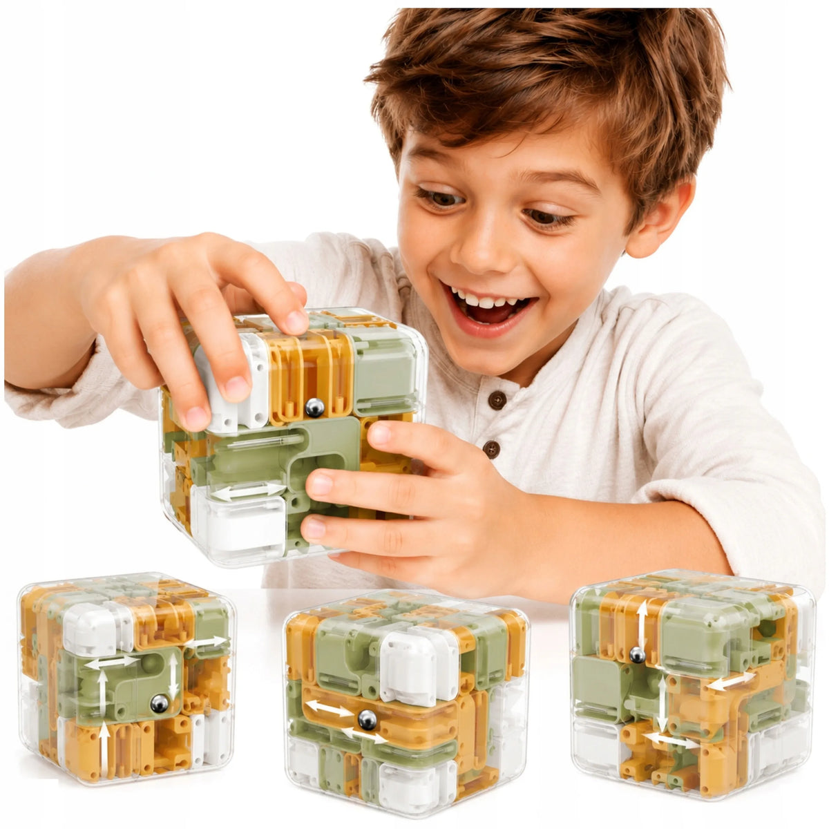„Ramiz Cube Maze 3D“ loginis kubelis su labirintu ir metaliniu rutuliuku vaikams
