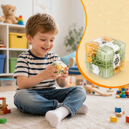„Ramiz Cube Maze 3D“ loginis kubelis su labirintu ir metaliniu rutuliuku vaikams
