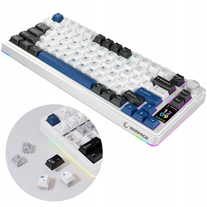 Rampage Quell Pro belaidė mechaninė žaidimų klaviatūra, hot-swap, RGB