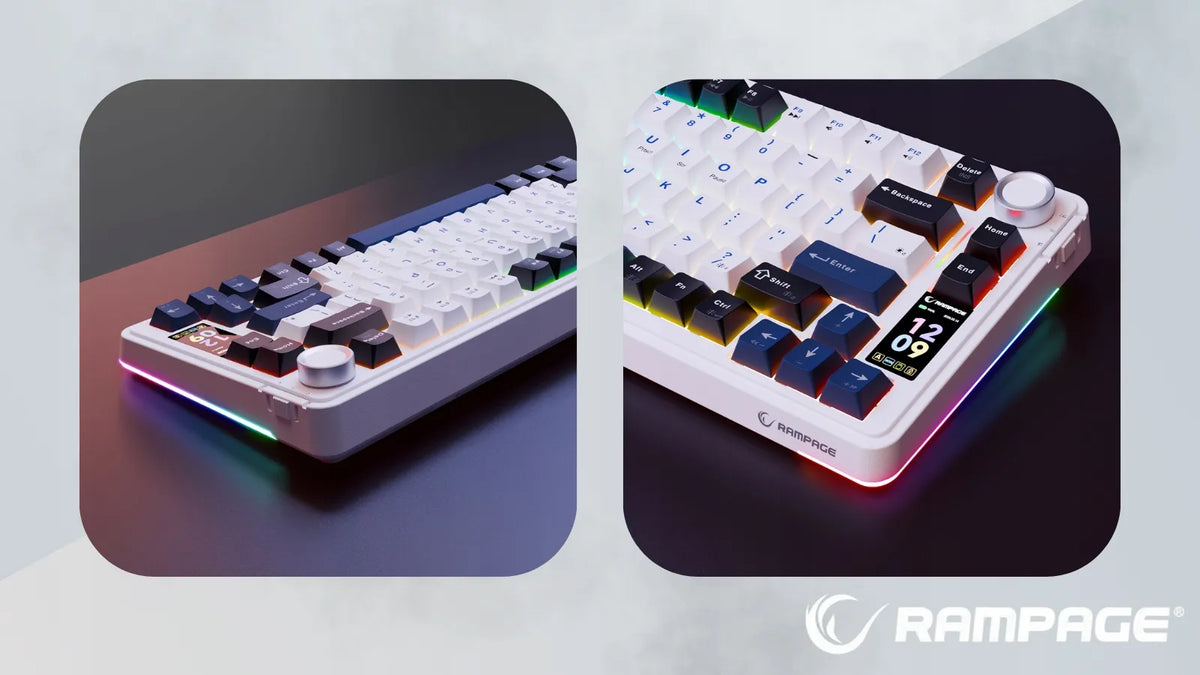 Rampage Quell Pro belaidė mechaninė žaidimų klaviatūra, hot-swap, RGB