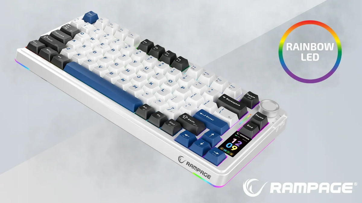 Rampage Quell Pro belaidė mechaninė žaidimų klaviatūra, hot-swap, RGB