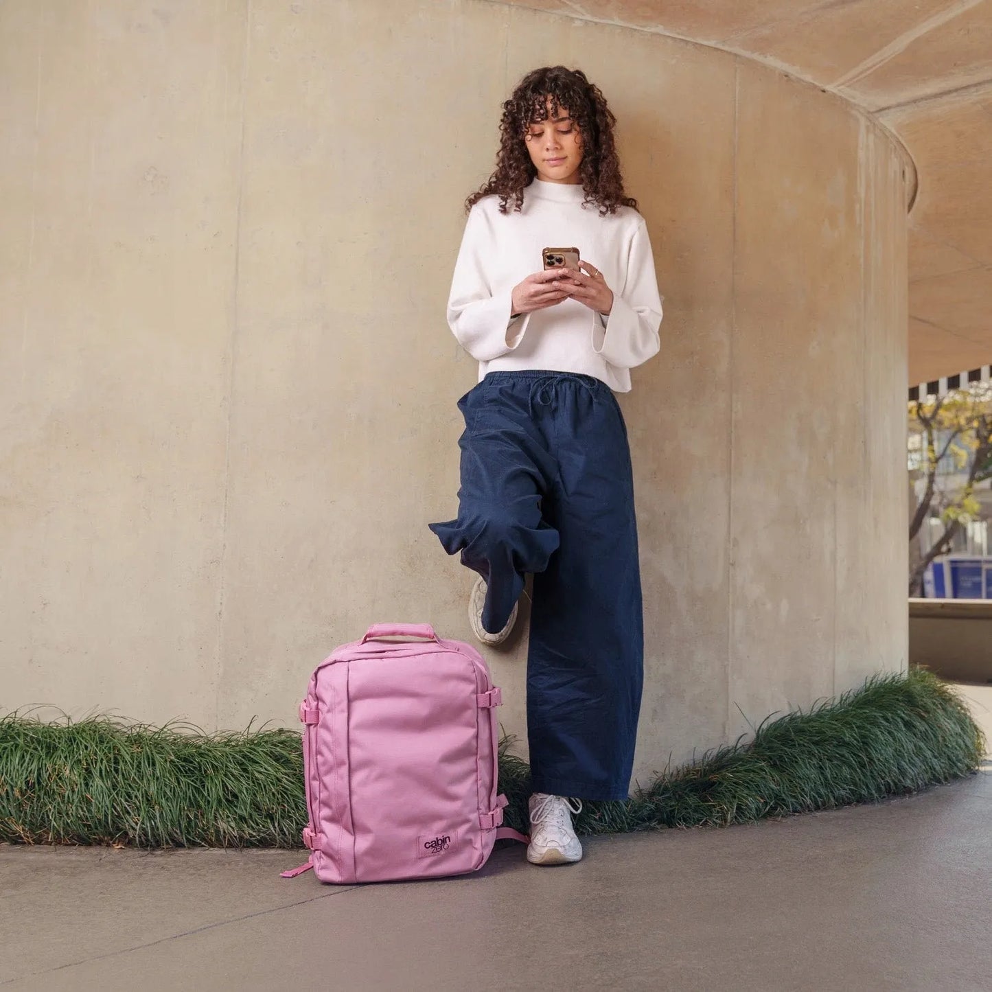 Rankinis bagažas kuprinė skirta Wizzair Cabin Zero Rosa Rosa