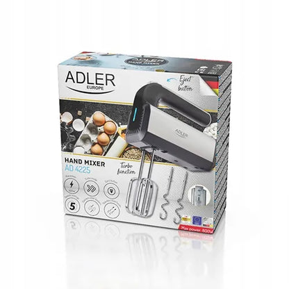 Rankinis mikseris virtuvinis robotas 800W turbo 5 greičiai Inox