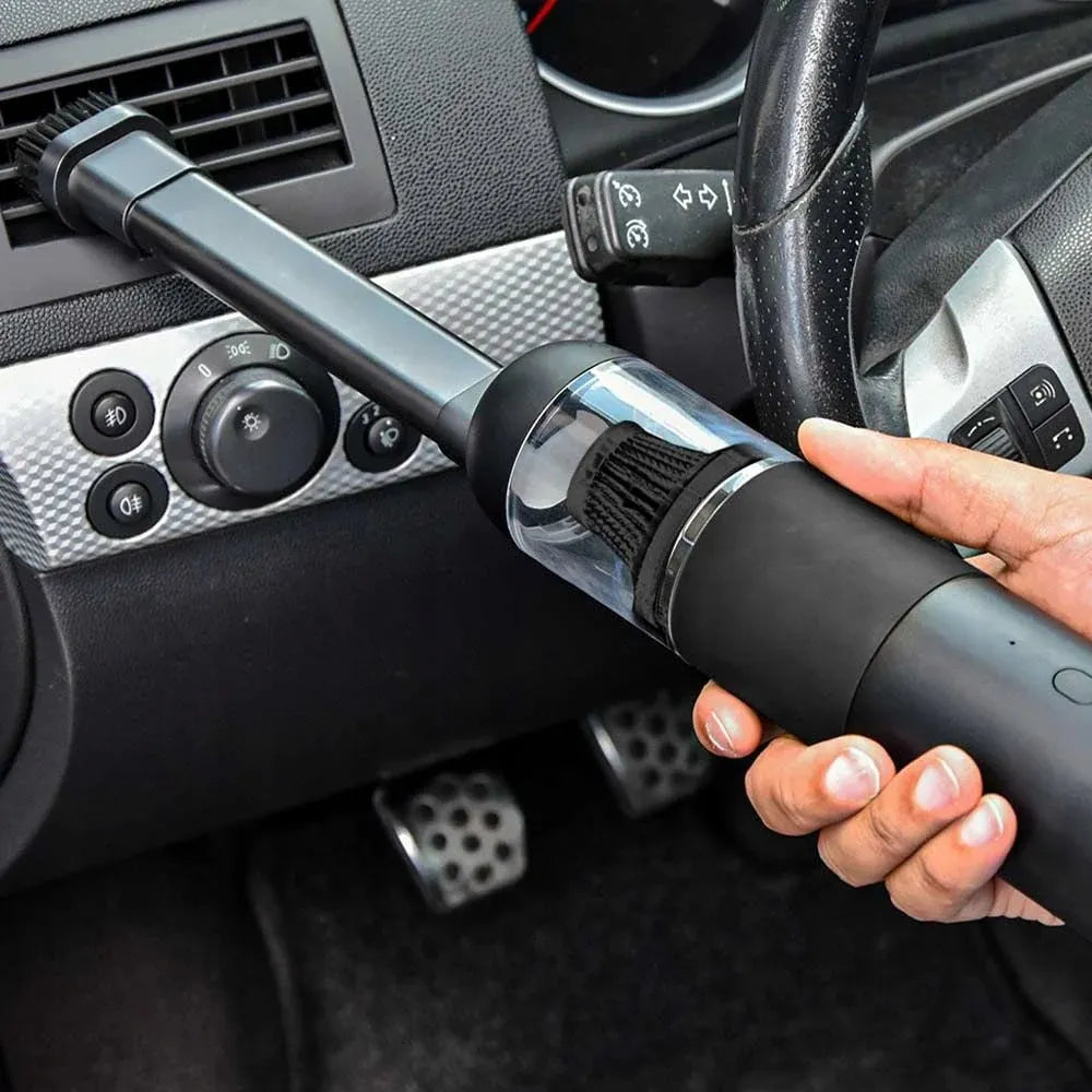 Rankinis nešiojamas belaidis automobilinis dulkių siurblys su įvairiais antgaliais