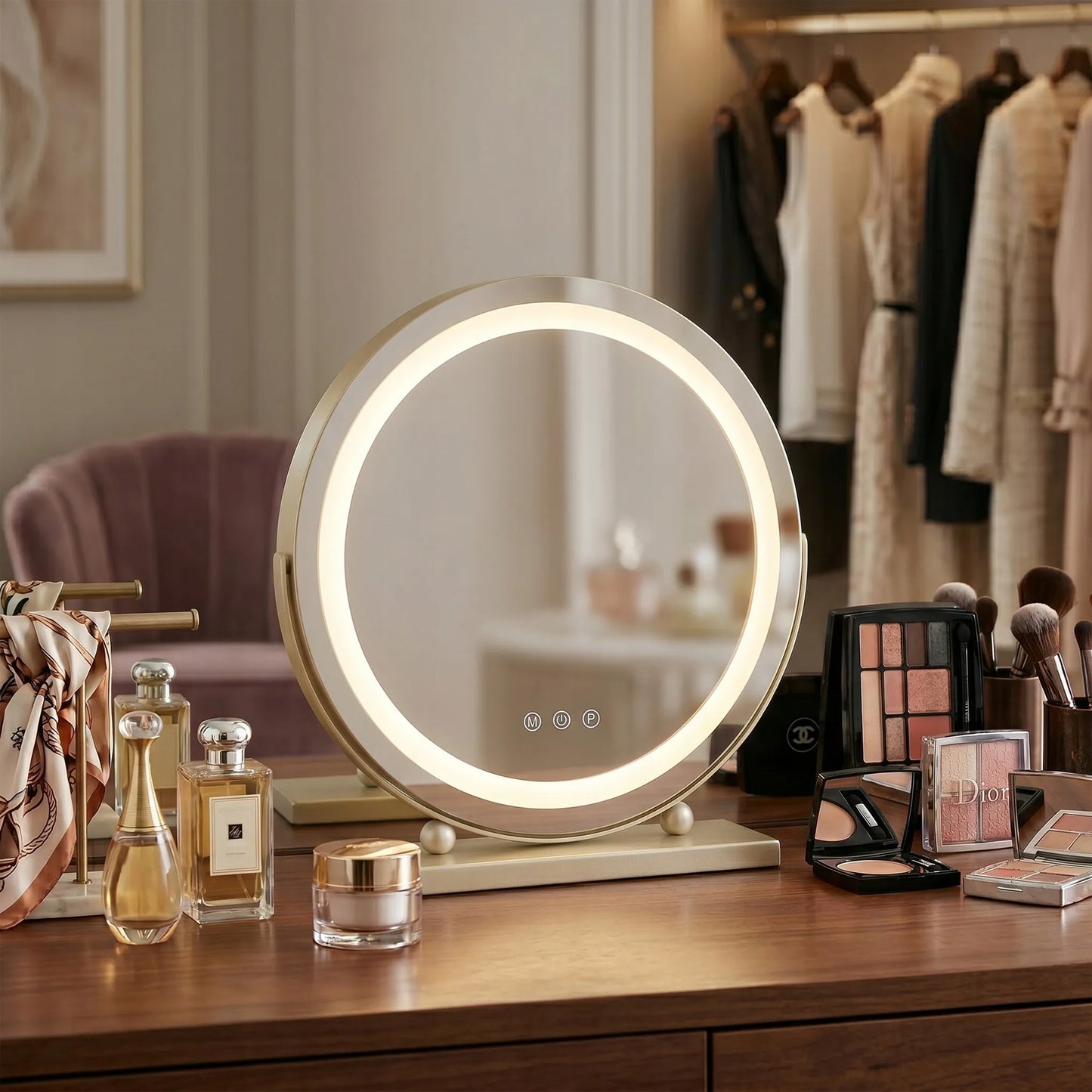 REA LED kosmetinis veidrodis MAKE-UP L.GOLD 40 cm