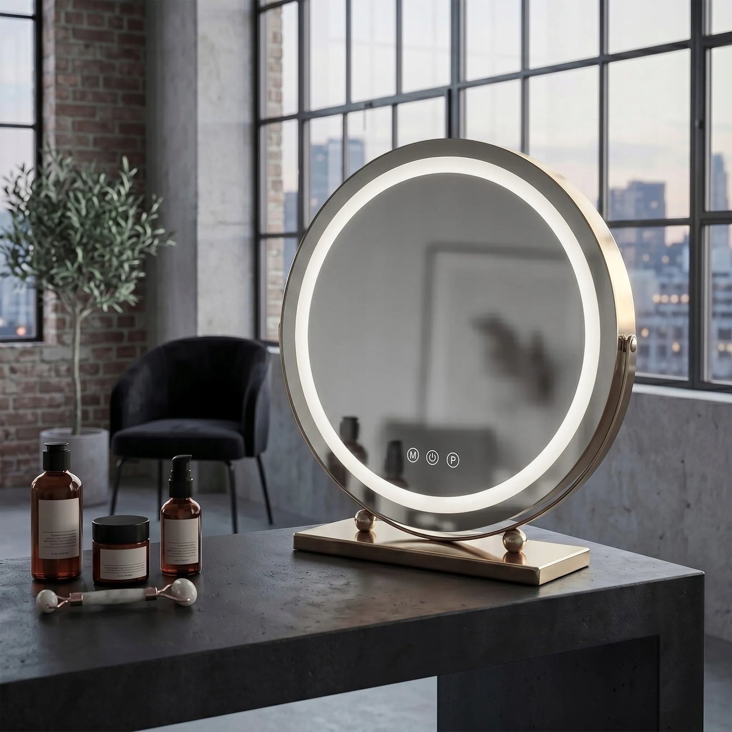 REA LED kosmetinis veidrodis MAKE-UP L.GOLD 40 cm