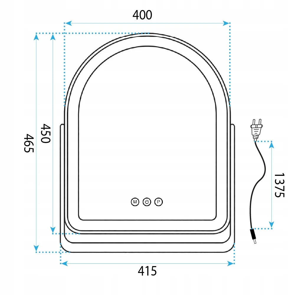 REA LED veidrodis GLAM WHITE 40x45 cm