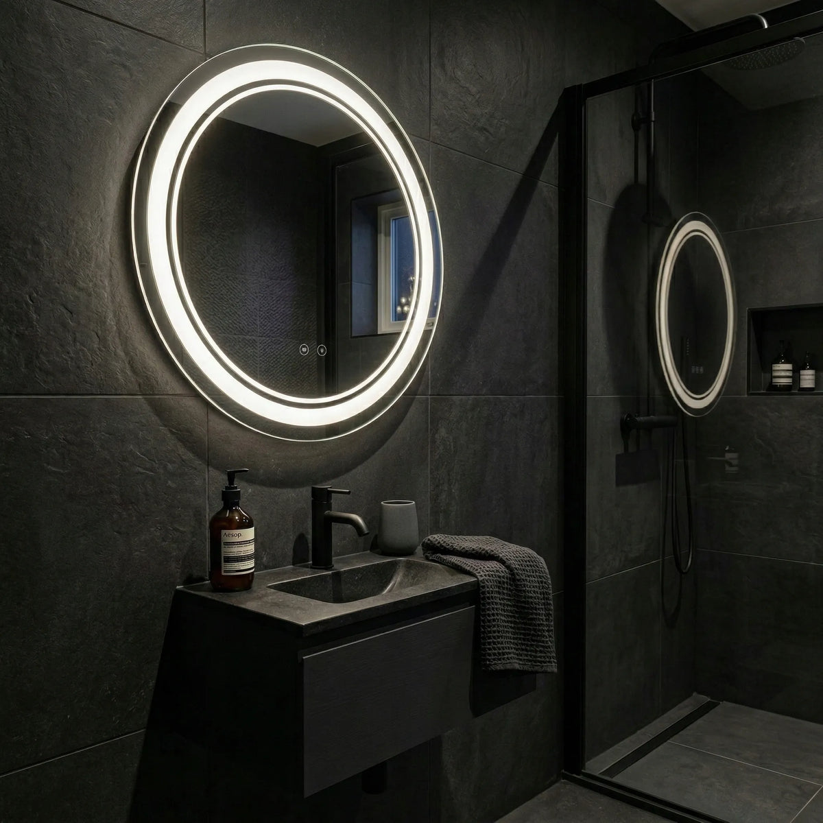 REA SOFT 50 apvalus sieninis LED veidrodis