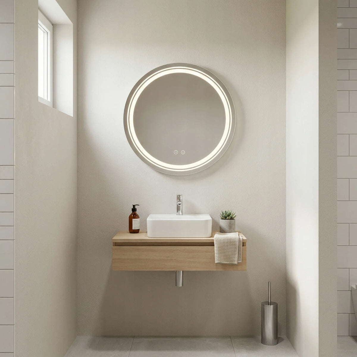 REA SOFT 50 apvalus sieninis LED veidrodis