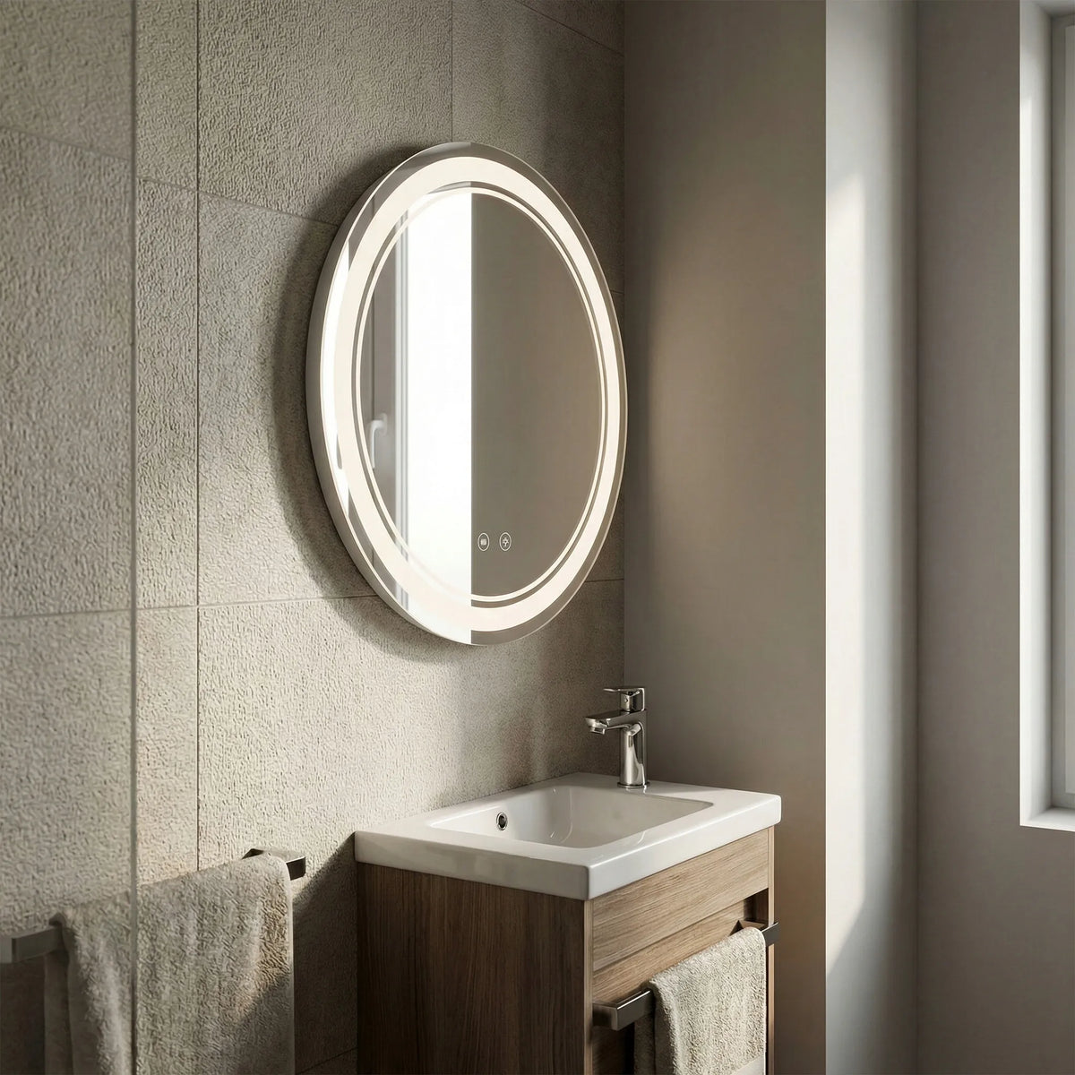 REA SOFT 50 apvalus sieninis LED veidrodis