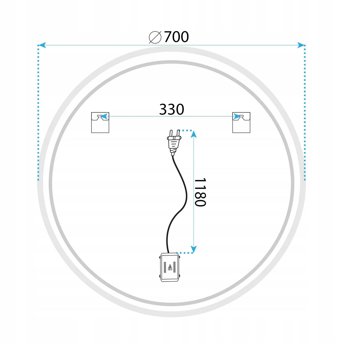 REA SOFT 70 apvalus LED veidrodis