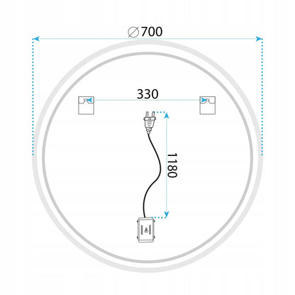 REA SOFT 70 apvalus LED veidrodis