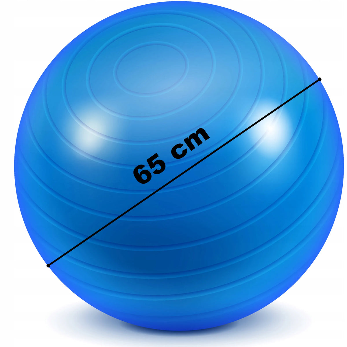 Reabilitacinis gimnastikos kamuolys 65 cm, fitnesui ir jogai, su pompa