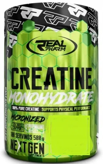 Real Pharm Creatine 500 g apelsinų skonio kreatino monohidrato milteliai