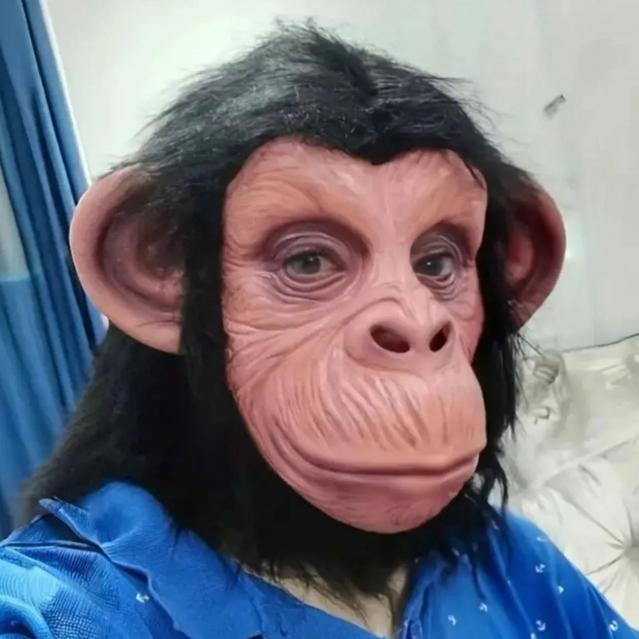 Realistinė beždžionės kaukė šimpanzė gorila cosplay Helovino kostiumas