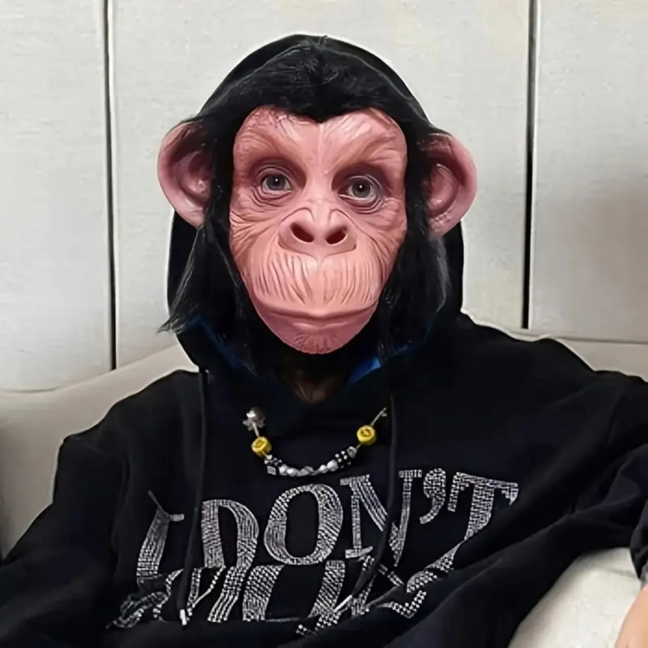 Realistinė beždžionės kaukė šimpanzė gorila cosplay Helovino kostiumas