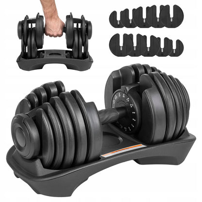 REBEL Active RBA-2303 reguliuojamas ketaus hantelis su gumine rankena, 2,5–24 kg
