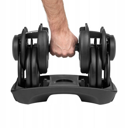 REBEL Active RBA-2303 reguliuojamas ketaus hantelis su gumine rankena, 2,5–24 kg