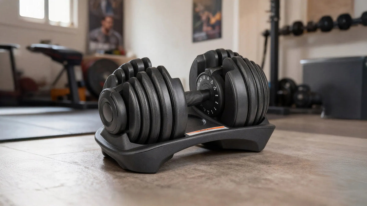 REBEL Active RBA-2303 reguliuojamas ketaus hantelis su gumine rankena, 2,5–24 kg