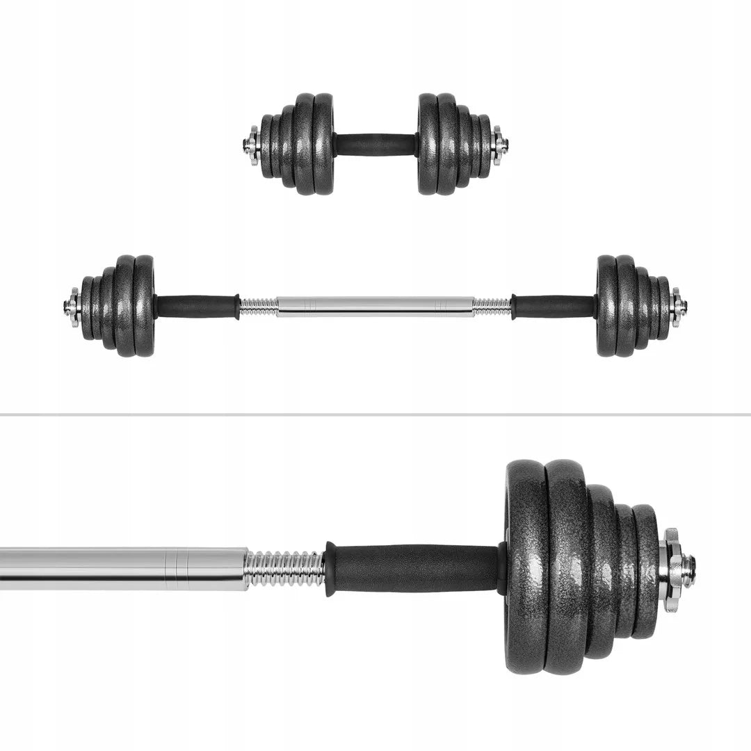 REBEL ACTIVE reguliuojami hanteliai lagamine su grifų jungtimi, 30 kg rinkinys