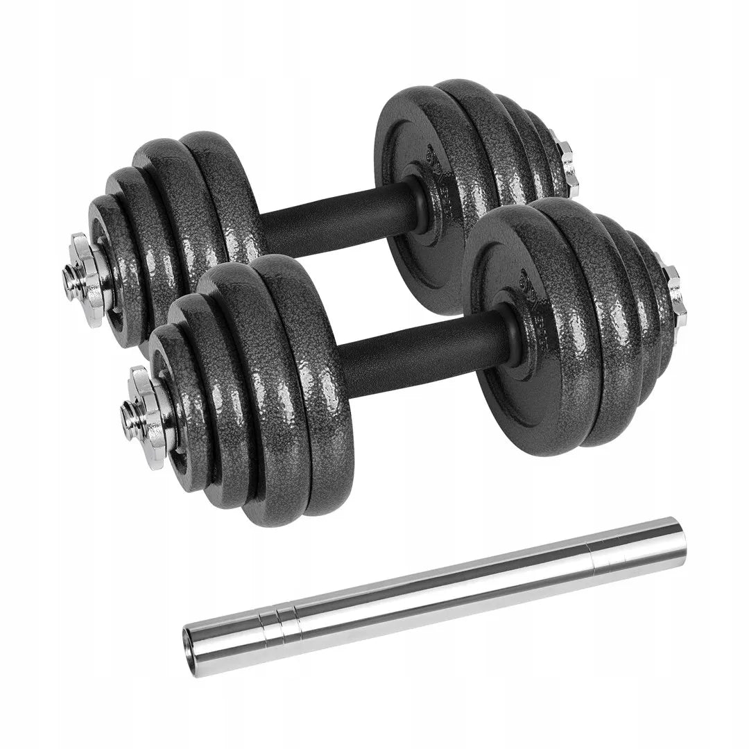 REBEL ACTIVE reguliuojami hanteliai lagamine su grifų jungtimi, 30 kg rinkinys