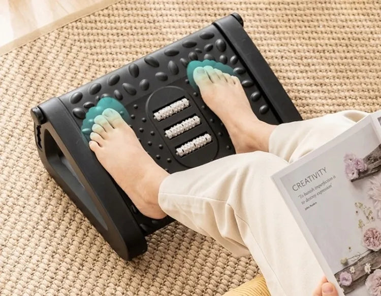 Reguliuojama ergonominė biuro kojų atrama „oreNICE“ su masažo voleliais