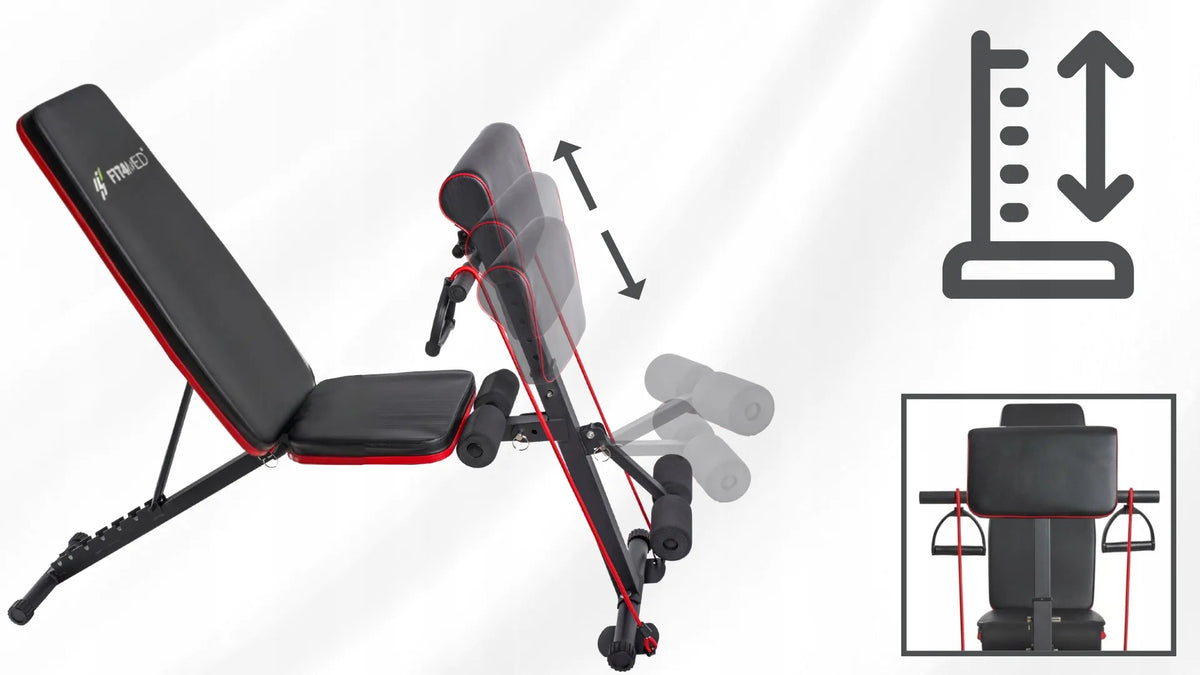 Reguliuojamas sulankstomas treniruočių suolas Fit4Med FIT-848