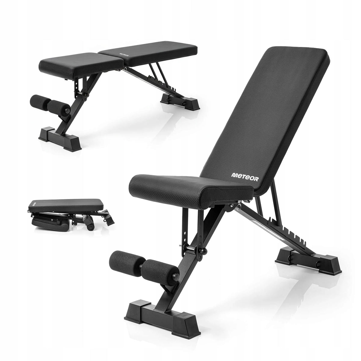 Reguliuojamas sulankstomas treniruočių suolelis Meteor BCH-100, iki 150 kg