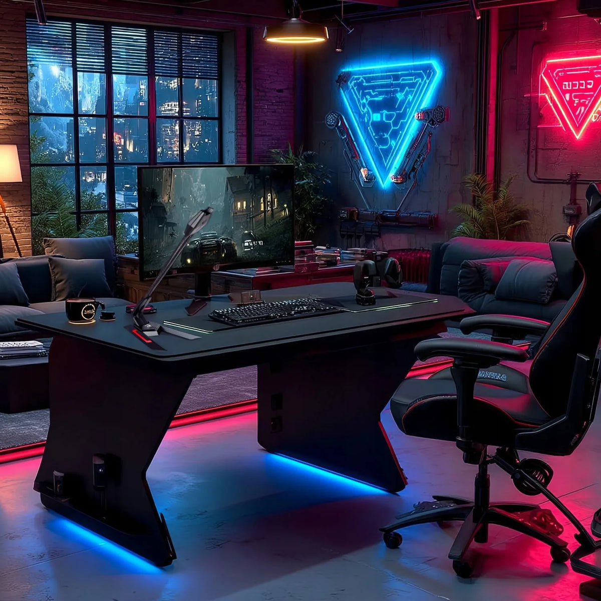 Reguliuojamas USB žaidimų mikrofonas su LED apšvietimu „NanoRS RS710“ transliacijoms
