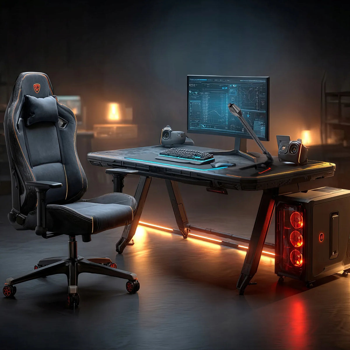 Reguliuojamas USB žaidimų mikrofonas su LED apšvietimu „NanoRS RS710“ transliacijoms