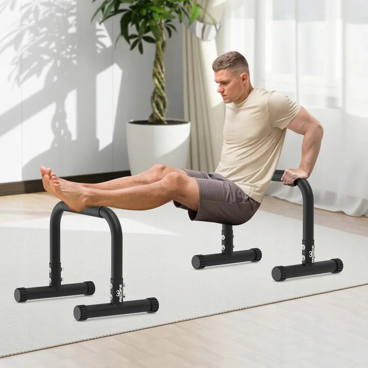 Reguliuojami skersiniai atsispaudimams Dip Station Parallettes 36 cm