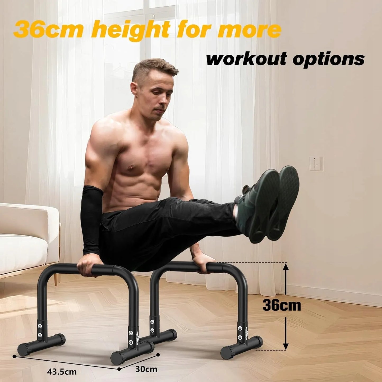 Reguliuojami skersiniai atsispaudimams Dip Station Parallettes 36 cm