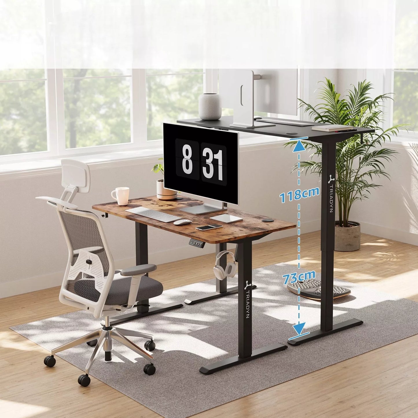 Reguliuojamo aukščio elektrinis žaidimų stalas Triadyn WorkBase 1206 120x60cm