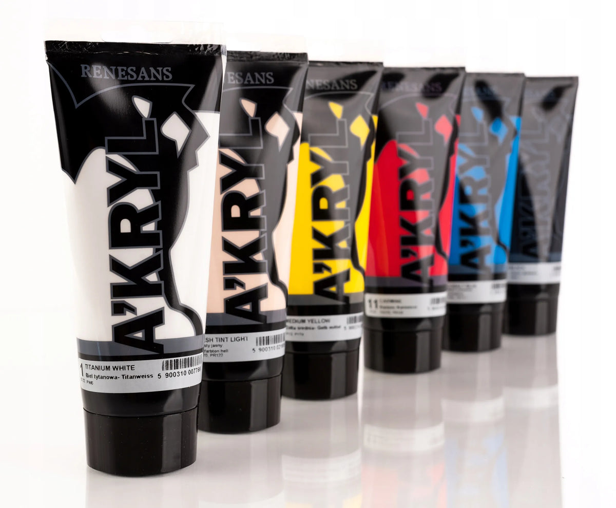 Renesans akrilinių dažų rinkinys, 6 × 200 ml