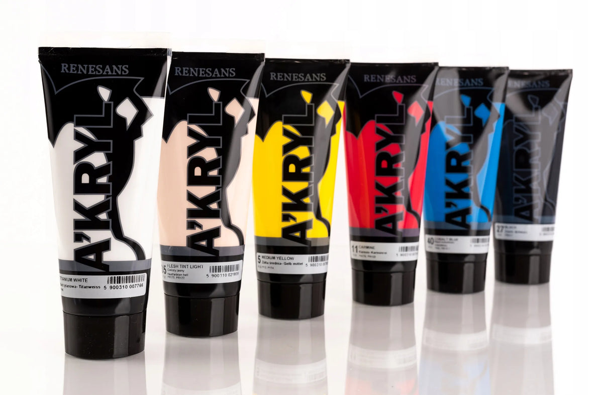 Renesans akrilinių dažų rinkinys, 6 × 200 ml