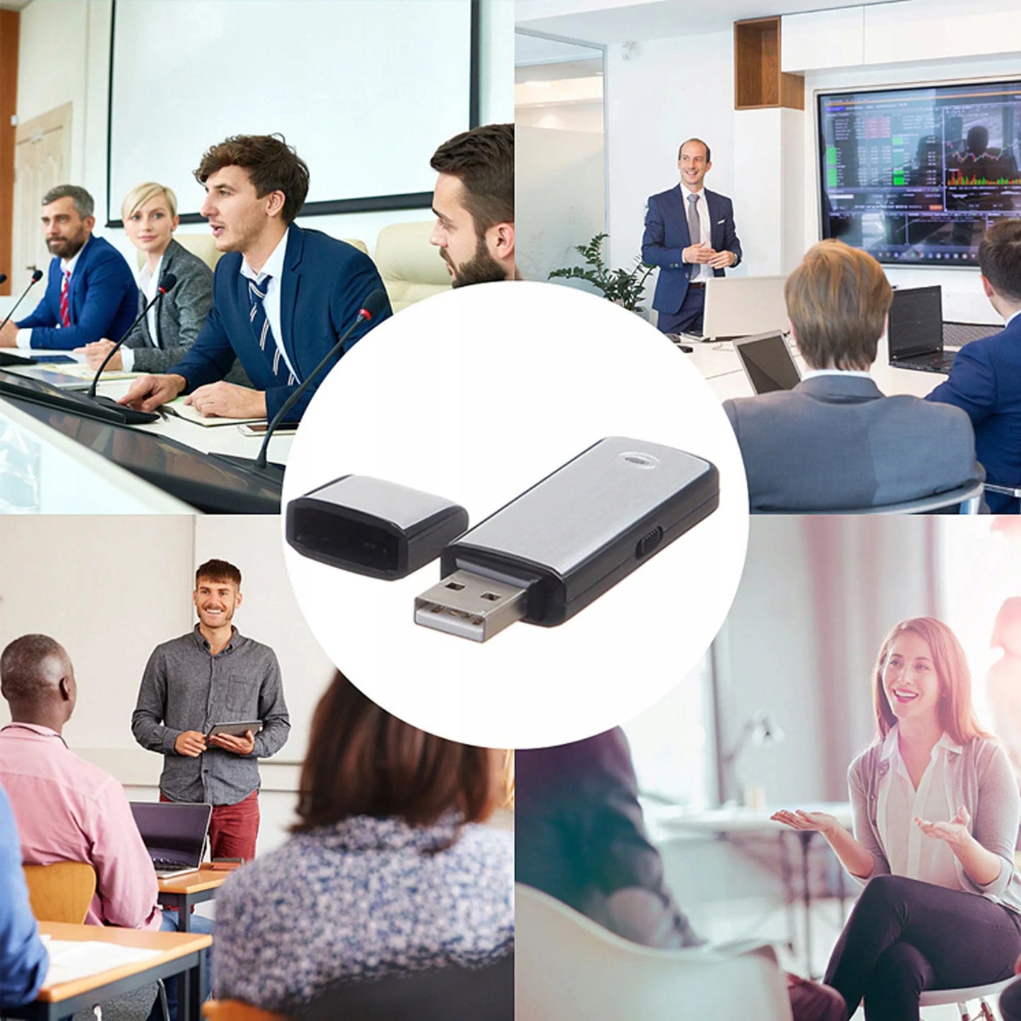 RETOO 8 GB USB mini diktofonas, garso įrašytuvas su balso aktyvavimu, iki 16 val. įrašymo