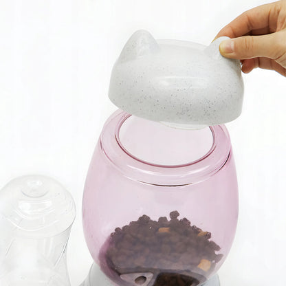 RETOO automatinis vandens ir pašaro dozatorius katėms ir šunims, 2 viename, 2,2 l, baltas