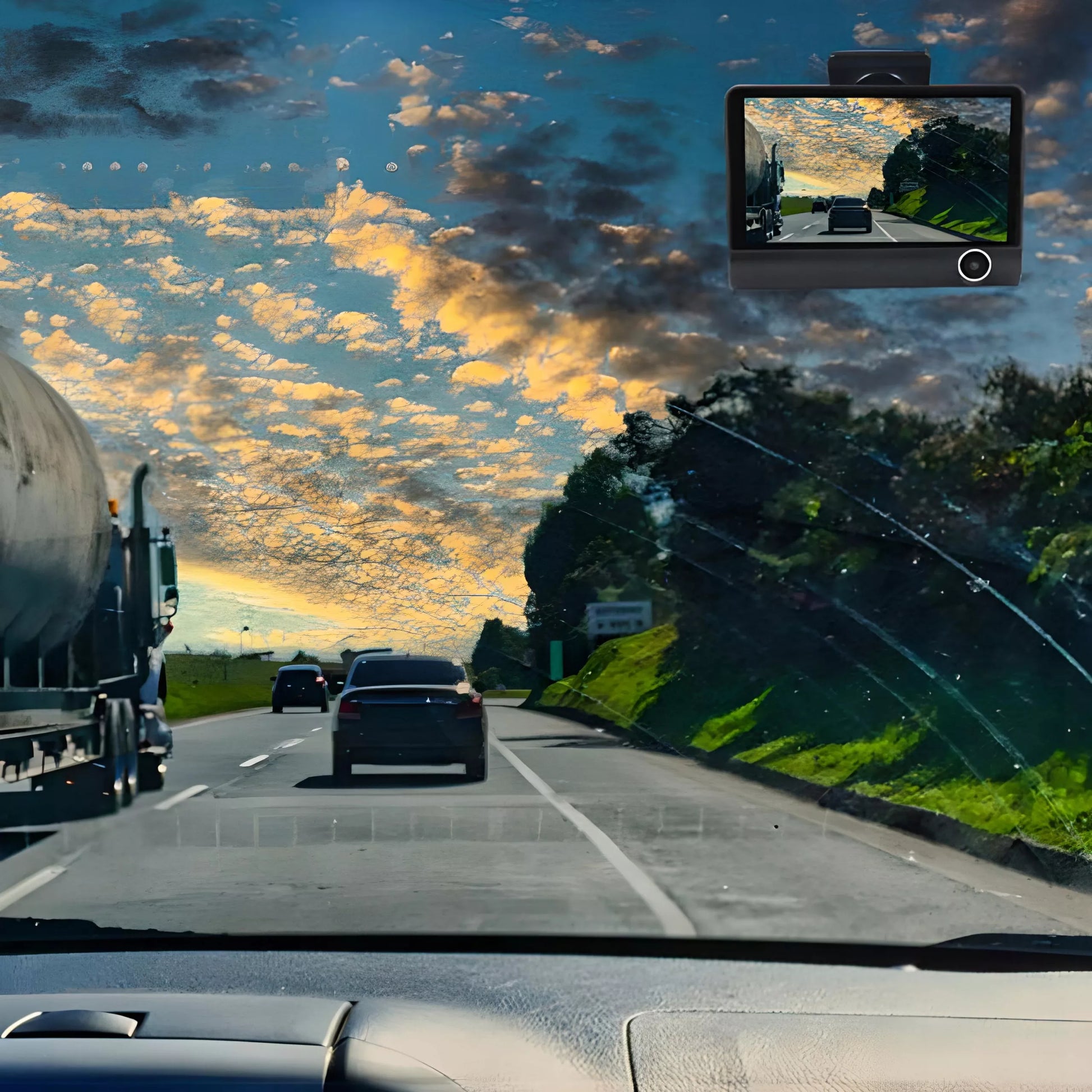 RETOO automobilinis vaizdo registratorius M038 5Mpx 3 kamerų Full HD + galinio vaizdo kamera