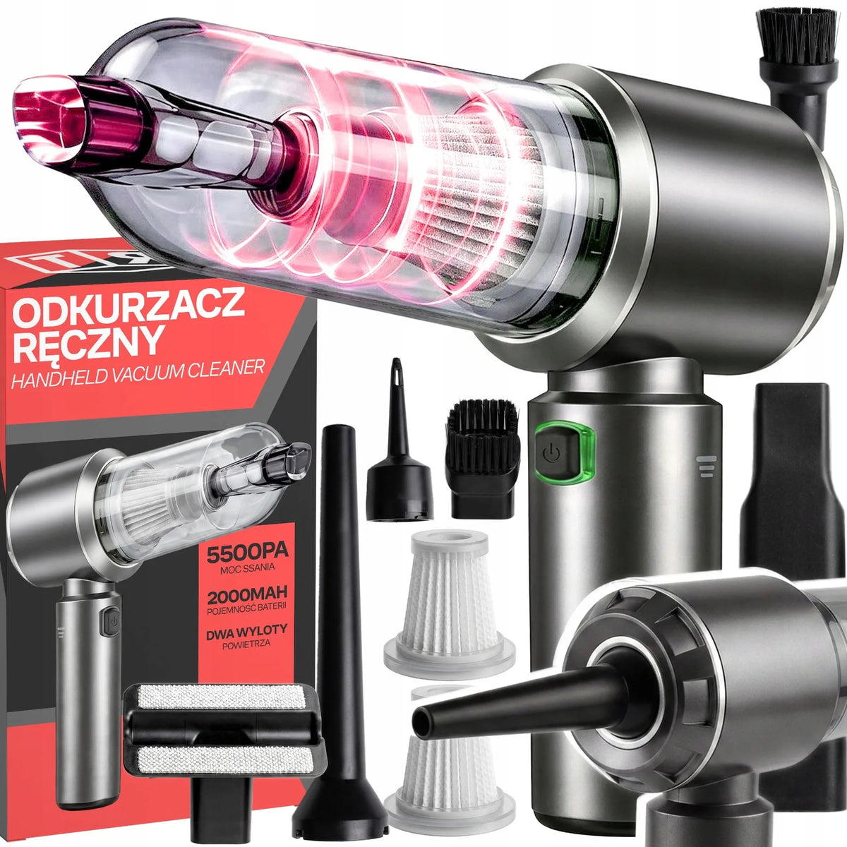 RETOO belaidis akumuliatorinis rankinis automobilinis dulkių siurblys 3 viename, 120 W