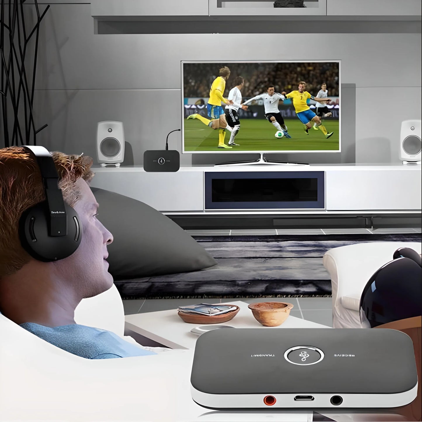RETOO „Bluetooth“ adapteris, garso siųstuvas ir imtuvas su AUX jungtimi ir laidais