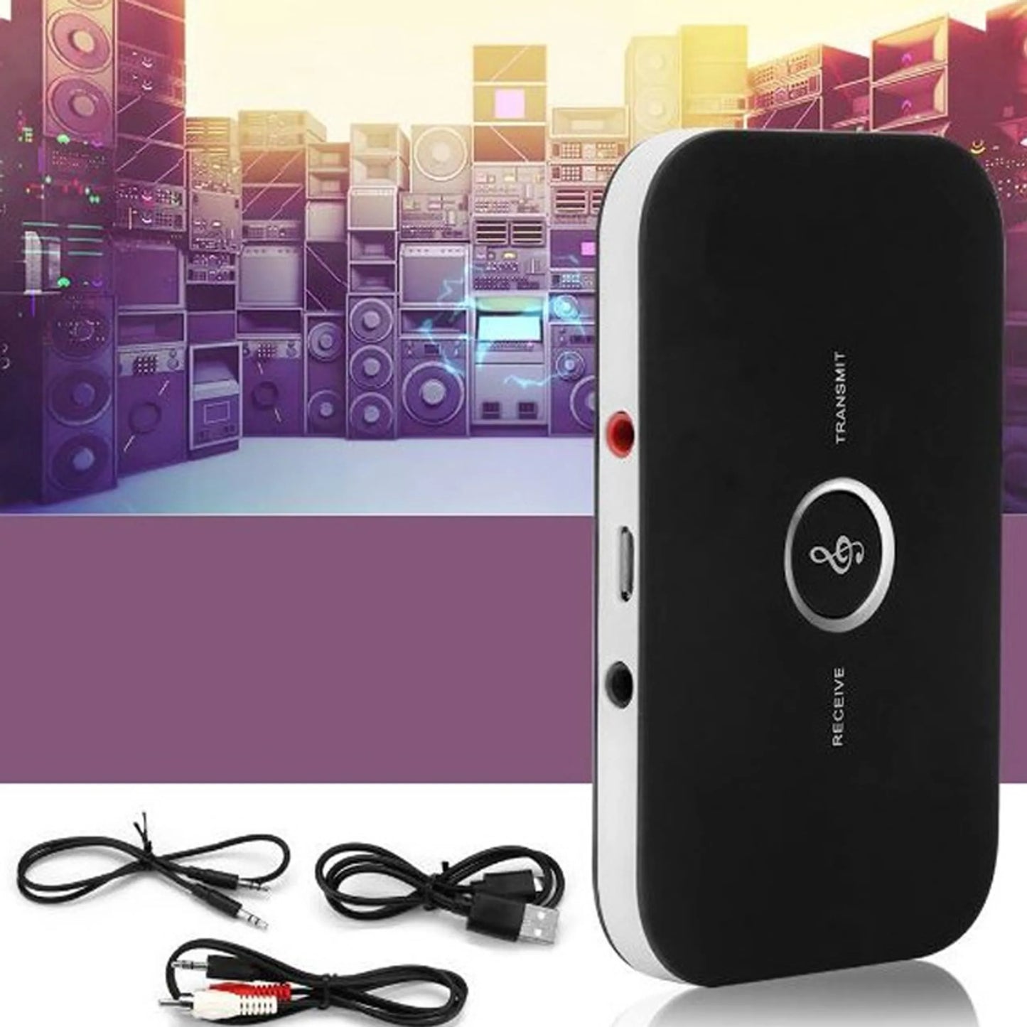 RETOO „Bluetooth“ adapteris, garso siųstuvas ir imtuvas su AUX jungtimi ir laidais