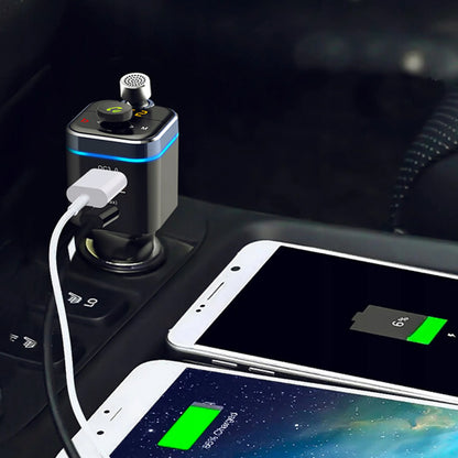 RETOO „Bluetooth“ garso FM MP3 siųstuvas + greitasis USB SD LCD QC3.0 RGB įkroviklis