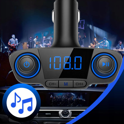 RETOO BT06 daugiafunkcis automobilinis FM siųstuvas, Bluetooth 5.0, USB, ekranas