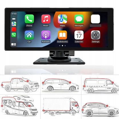 RETOO DRIVETECH ER1077 automobilinė multimedijos stotelė su CarPlay, Android Auto ir atbulinės eigos kamera