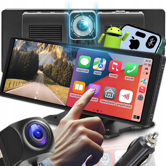 RETOO DRIVETECH ER1077 automobilinė multimedijos stotelė su CarPlay, Android Auto ir atbulinės eigos kamera