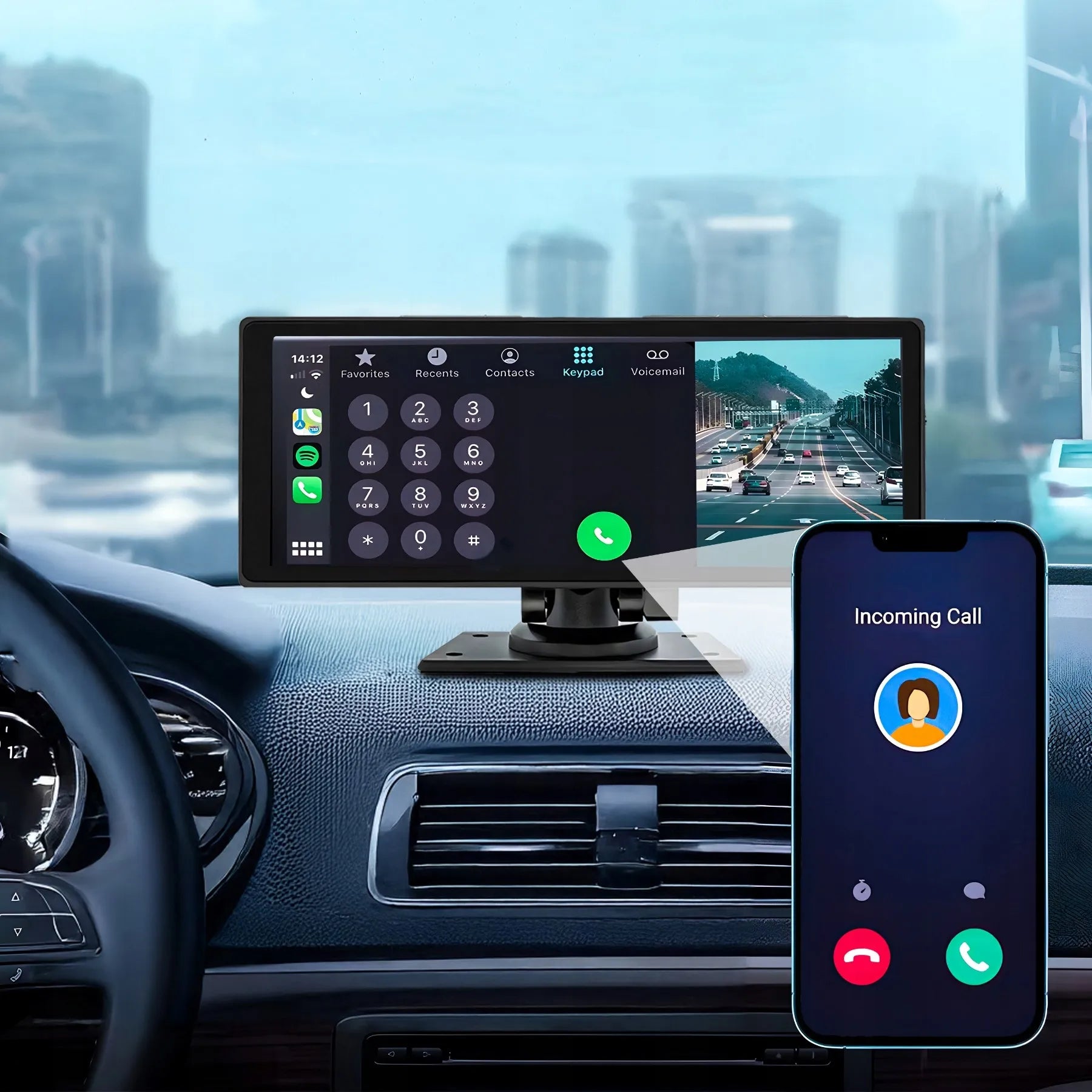 RETOO DRIVETECH ER1077 automobilinė multimedijos stotelė su CarPlay, Android Auto ir atbulinės eigos kamera