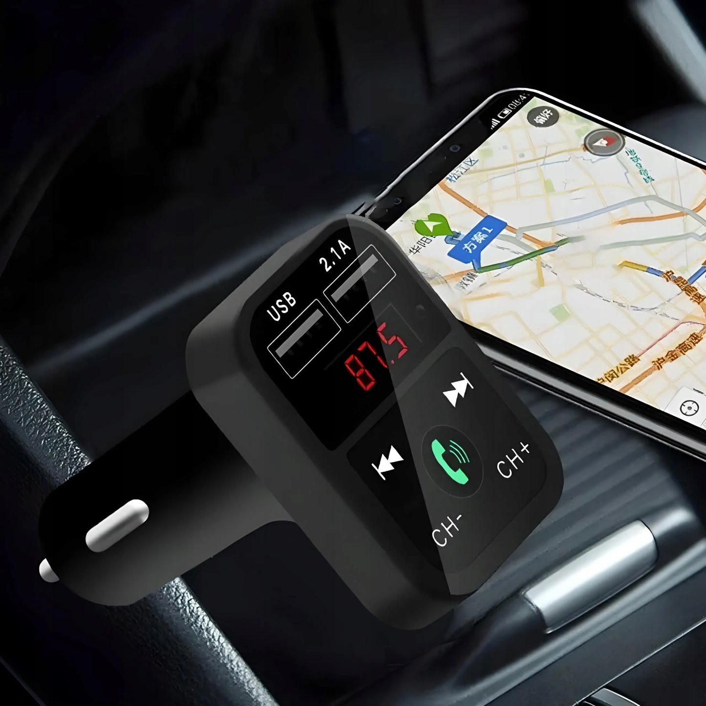 RETOO E089 automobilinis FM Bluetooth siųstuvas, įkroviklis, audio imtuvas, 2x USB, MP3, SD