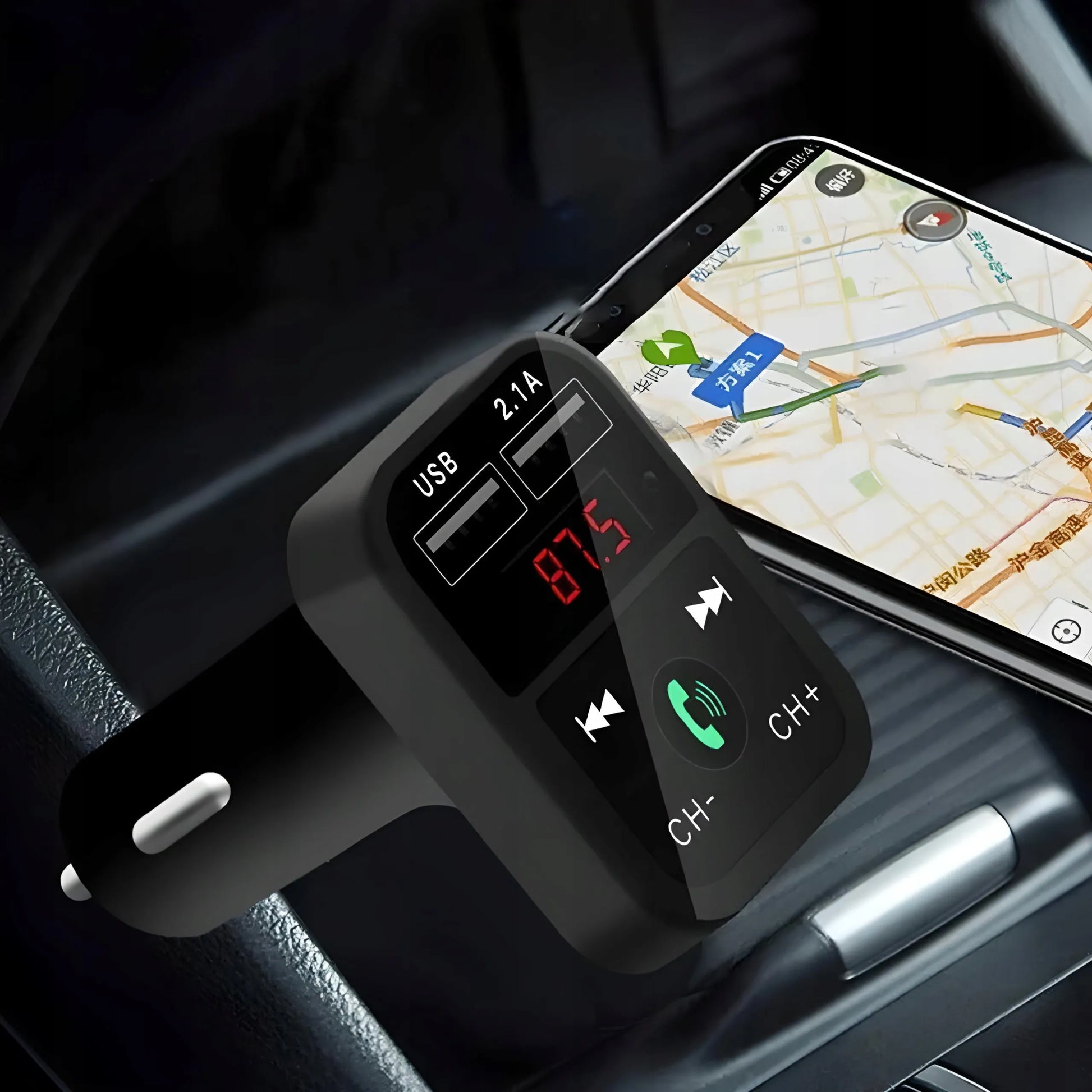 RETOO E089 automobilinis FM Bluetooth siųstuvas, įkroviklis, audio imtuvas, 2x USB, MP3, SD