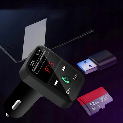 RETOO E089 automobilinis FM Bluetooth siųstuvas, įkroviklis, audio imtuvas, 2x USB, MP3, SD